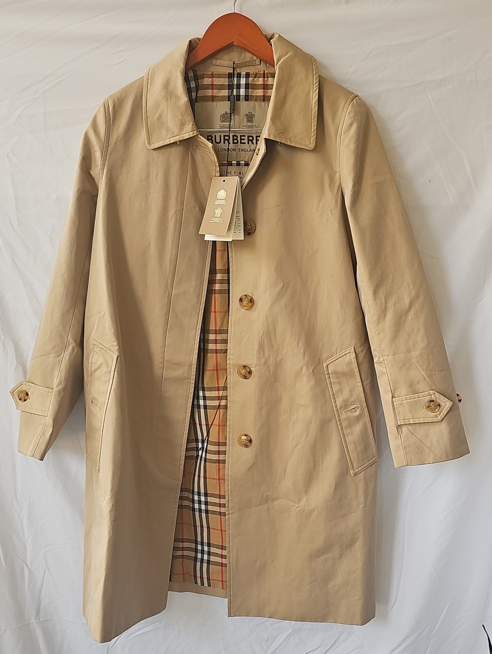 Authentic Burberry The Pimlico Heritage Car Coat - Honey UK10 US8